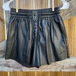 Tagoo Black faux leather shorts